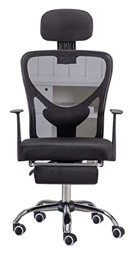 LiChA Bürostuhl, E-Sport-Stuhl, hohe Rückenlehne, drehbarer Büro-Schreibtischstuhl, Netz-Ergonomie, Boss-Stuhl, Arbeitsstuhl, Spielstuhl, Kissensitz, Stuhl (Farbe: Schwarz) von LiChA