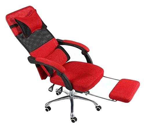 LiChA Bürostuhl, Gaming-Stuhl, Boss-Stuhl, Stahlrahmen, hohe Rückenlehne, Netz-Drehstuhl mit Fußstütze, Liegestuhl, Computerstuhl, Taillenstütze, Sitzstuhl (Farbe: E) erforderlich von LiChA