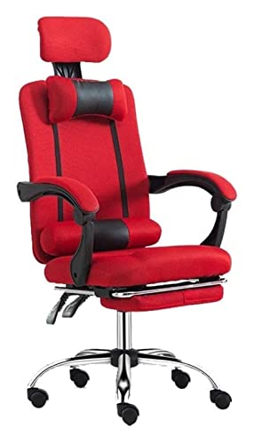 LiChA Bürostuhl, Liegestuhl, Computerstuhl, Büroschreibtischstuhl, ergonomischer Netzstuhl, Lift-Drehstuhl, Arbeitsspielstuhl, Gaming-Stuhl, Stuhl (Farbe: Rot) von LiChA