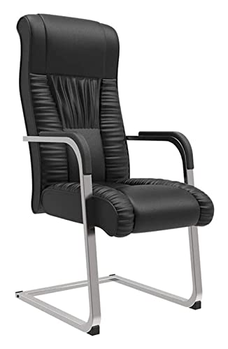 LiChA Bürostuhl, PU-Sitz, Armlehne, Computer-Schreibtischstuhl, Bürostuhl, hohe Rückenlehne, Konferenzstuhl, Spielstuhl, Bow Boss-Arbeitsstuhl, Stuhl (Farbe: Schwarz) von LiChA