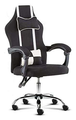 LiChA Bürostuhl, Rückenlehne, Drehstuhl, Computerstuhl, ergonomischer Bürostuhl, Stoff-Liege-Chefsessel mit Kopfstützenstuhl (Farbe: Schwarz) erforderlich von LiChA