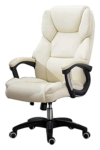 LiChA Bürostuhl, Rückenlehne, Drehstuhl, ergonomischer Bürostuhl, hohe Rückenlehne, Computertisch und Stuhl, gepolsterter Sitz aus PU-Leder, Spielstuhl, Stuhl (Farbe: Beige) von LiChA