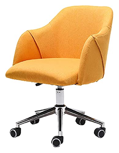 LiChA Bürostuhl 360 ° drehbarer Arbeitsstuhl Leinen gepolsterter Sitz Bürostuhl Ergonomischer Computerspielstuhl Höhenverstellbarer Stuhl (Farbe: Gelb) erforderlich von LiChA