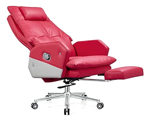 LiChA Bürostuhl Boss Chair Bürostuhl Computerstuhl mit hoher Rückenlehne Ledergepolsterter Sitzlift Drehstuhl Arbeitsstuhl Stuhl (Farbe: Rot, Größe: Einheitsgröße) erforderlich von LiChA