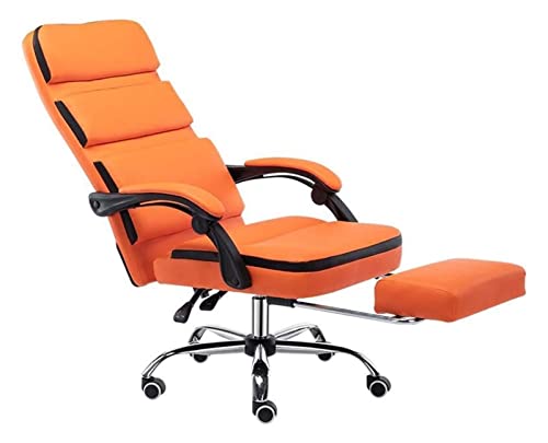 LiChA Bürostuhl Computerstuhl Büroschreibtischstuhl Liegender Chefspielstuhl PU-Lederspielstuhl mit hoher Rückenlehne Ergonomischer Bürostuhl Stuhl (Farbe: Orange) erforderlich von LiChA
