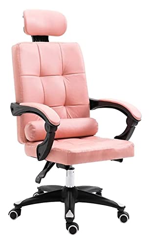 LiChA Bürostuhl Computerstuhl Bürostuhl Hohe Rückenlehne PU-Leder Büroschreibtischstuhl Ergonomischer Bürolift-Drehstuhl Spielstuhl Stuhl (Farbe: Rosa) erforderlich von LiChA