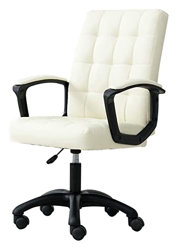 LiChA Bürostuhl Computerstuhl Heben Rotierender PU-Ledersitz Ergonomischer Lernbürostuhl Höhenverstellbarer Chefsessel Stuhl (Farbe: Weiß) erforderlich von LiChA