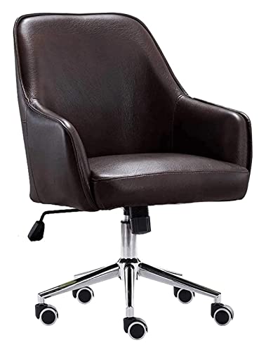 LiChA Bürostuhl Computerstuhlkissen Bürostuhl Höhenverstellbarer Tischstuhl mit mittlerer Rückenlehne Drehstuhl Spielstuhl Arbeitsstuhl Stuhl (Farbe: Braun) erforderlich von LiChA