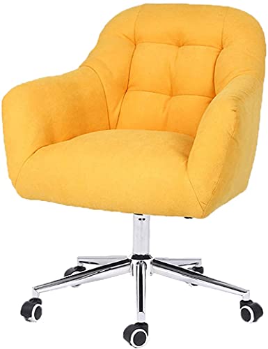 LiChA Bürostuhl Drehstuhl Ergonomischer Verstellbarer Bürostuhl Samtgepolsterter Sitz Armlehnenloser Schreibtischstuhl Arbeitsstuhl Stuhl (Farbe: Gelb) erforderlich von LiChA