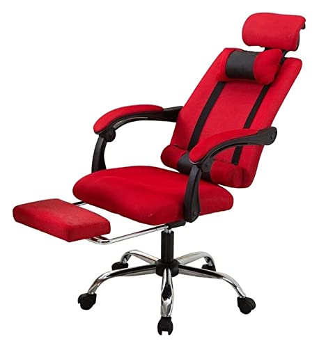 LiChA Bürostuhl E-Sport-Stuhl Ergonomischer Rennstil-Spielstuhl Bürostuhl Chefsessel mit hoher Rückenlehne und Fußstütze Liegestuhl (Farbe: Rot) erforderlich von LiChA