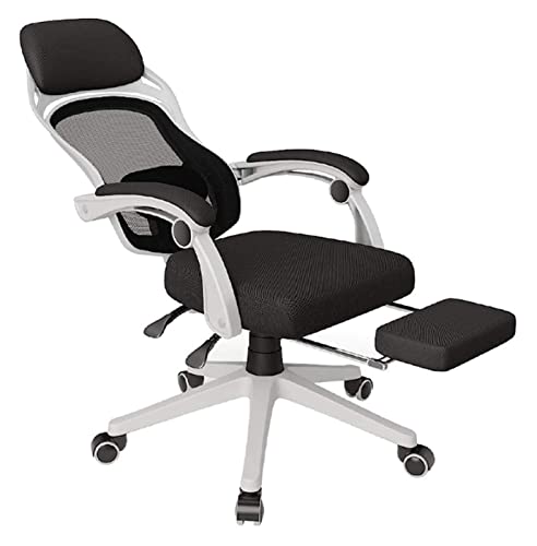 LiChA Bürostuhl Ergonomischer Büroschreibtisch und Stuhl, Verstellbarer Armlehnensitz, Spielstuhl, Boss-Business-Stuhl, Computerstuhl, Lift-Drehstuhl, Stuhl (Farbe: Weiß, Größe: 60 x 60 x 123 cm) von LiChA