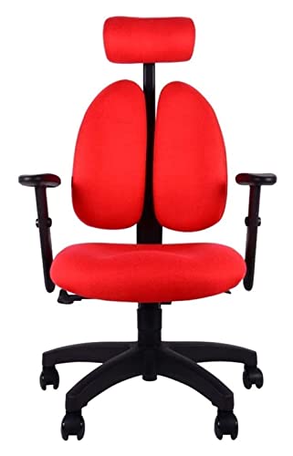 LiChA Bürostuhl Ergonomischer Stuhl Schreibtischstuhl Computer-Bürostuhl Arbeitsstuhl mit hoher Rückenlehne Textilleinen Nylonfuß Spielstuhl Stuhl (Farbe: Rot) erforderlich von LiChA