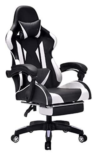 LiChA Bürostuhl Gaming-Stuhl Ergonomischer Computertisch und Stuhl Bürostuhl mit Fußhocker Drehstuhl Spielstuhl Arbeitsstuhl Stuhl (Farbe: Weiß, Größe: Einheitsgröße) erforderlich von LiChA