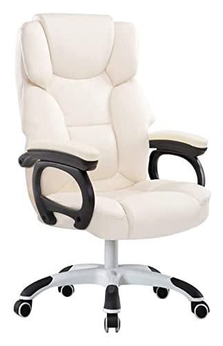 LiChA Bürostuhl Tischstuhl Computerstuhl Geneigter Massage-Liegestuhl Computerstuhl Ergonomischer Spielstuhl Sitzstuhl mit hoher Rückenlehne und Kissen (Farbe: Weiß) erforderlich von LiChA