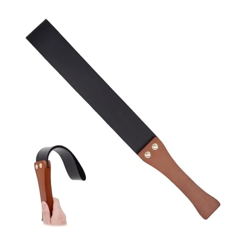Lederpaddel mit rutschfestem Holzgriff, Reitgerte für Pferde, 48,3 cm, Schwarz Lederpaddel mit rutschfestem Holzgriff, Reitgerte für Pferde, 48,3 cm, Schwarz von LiJingR