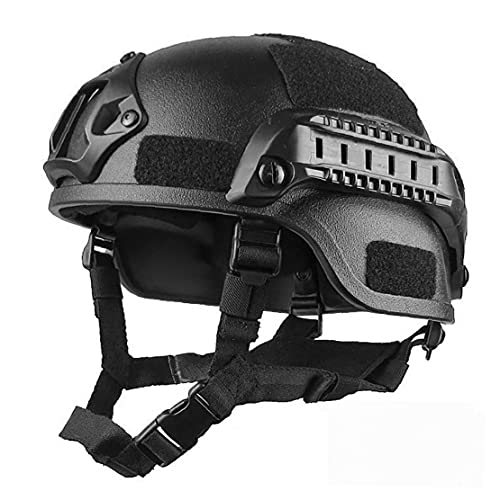 Liadance Schutz Airsoft Helme, Mich 2000 Stil ACH Helm Nvg Einfassung Und Seitliche Schiene Feld Cs Spiel Helm Schwarz von Liadance