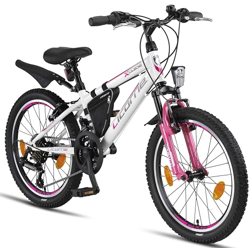 Licorne Bike Guide Premium Mountainbike in 20, 24, 26, 27.5 und 29 Zoll Fahrrad für Mädchen Jungen Herren und Damen (20 Zoll, Weiß/Rosa) Licorne Bike Guide Premium Mountainbike in 20, 24, 26, 27.5 und 29 Zoll Fahrrad für Mädchen Jungen Herren und Damen (20 Zoll, Weiß/Rosa) von Licorne Bike
