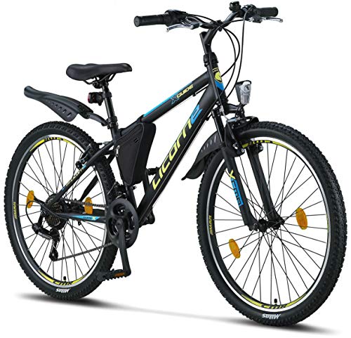 Licorne Bike Guide Premium Mountainbike in 20, 24, 26, 27.5 und 29 Zoll Fahrrad für Mädchen Jungen Herren und Damen (26 Zoll, Schwarz/Blau/Lime) Licorne Bike Guide Premium Mountainbike in 20, 24, 26, 27.5 und 29 Zoll Fahrrad für Mädchen Jungen Herren und Damen (26 Zoll, Schwarz/Blau/Lime) von Licorne Bike