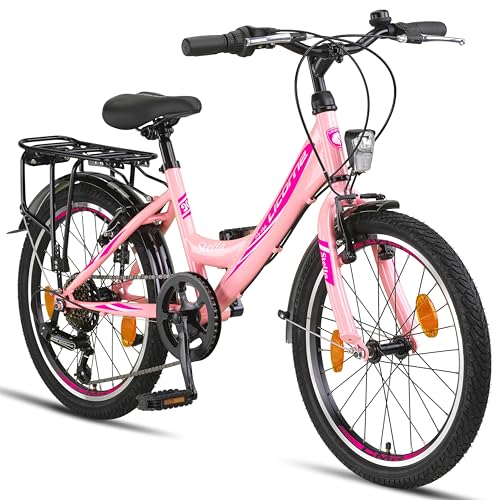 Licorne Bike Stella Premium City Bike 20 Zoll 6 Gang Fahrrad für Mädchen Herren und Damen 21 Gang Holland Citybike (Rosa 20 Zoll)… von Licorne Bike