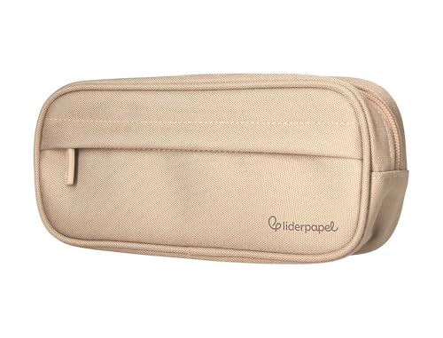 Liderpapel Klassisches Federmäppchen, oval, 2 Reißverschlüsse, Vordertasche, 210 x 90 mm, cremefarben., cremefarben, Hilfsmäppchen Liderpapel Klassisches Federmäppchen, oval, 2 Reißverschlüsse, Vordertasche, 210 x 90 mm, cremefarben., cremefarben, Hilfsmäppchen von Liderpapel