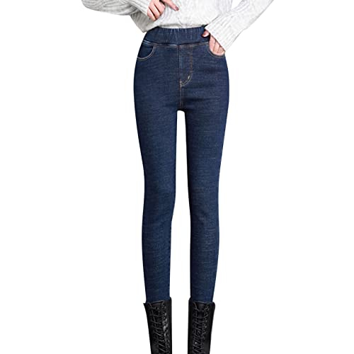 Lidssacde Thermo Hose Damen, Thermo Hose Damen Gefütterte Thermojeans Warm Jeans Mode Hose High Waist Thermohose Winter Winterhose Casual Hosen Stretch Thermo Jeanshose von Lidssacde