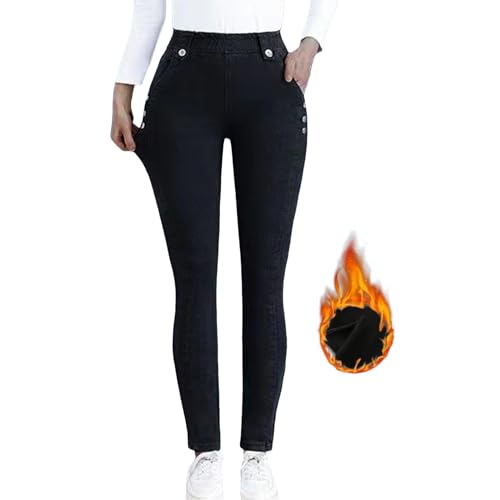 Thermo Hose Damen, Thermohose Damen Winter Warm Thermojeans Gefütterte Winterhose Thermo Hose Winter Hosen Skinny Fit Jeans Jeans High Waist Thermohose Casual Mode Jeanshose von Lidssacde