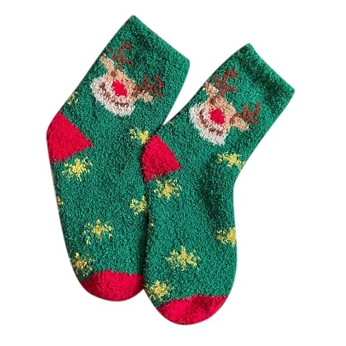 Weihnachtssocken Damen Lustige Süße Weihnachtssocken Flauschige Weihnachten Socken Kuschelsocken Witzige Motivsocken Bedruckte Cute Weihnachtsstrümpfe von Lidssacde