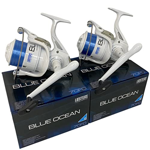 2 neue Listers Blue Ocean 7000FD große Meeresangelrolle für Strand, blaue Schnur von Lidsters Fishing Supplies