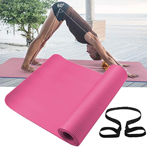 Yoga Matte Fitnessmatte Yoga Mat Dick Trainingsmatte rutschfest Trainingsmatten Yoga Stretch Mat Übungsmatte dick Reise Yoga Matten pink,183-61-2cm von Lidylinashop