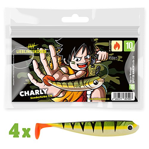 4 Lieblingsköder Gummifische zum Zanderangeln mit Gummifisch 10 cm, Farbe Lieblingsköder:Charly 4 Lieblingsköder Gummifische zum Zanderangeln mit Gummifisch 10 cm, Farbe Lieblingsköder:Charly von Lieblingsköder