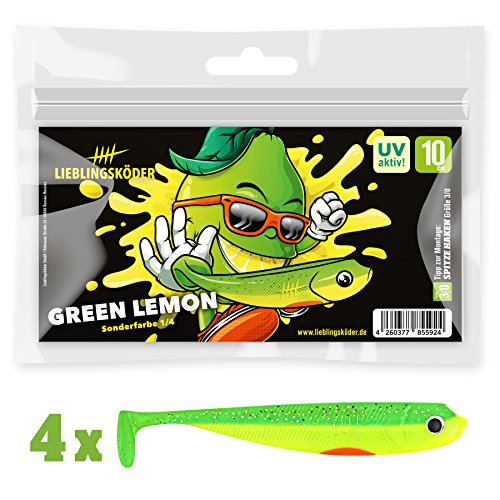 4 Lieblingsköder Gummifische zum Zanderangeln mit Gummifisch 10 cm, Farbe Lieblingsköder:Green Lemon 4 Lieblingsköder Gummifische zum Zanderangeln mit Gummifisch 10 cm, Farbe Lieblingsköder:Green Lemon von Lieblingsköder