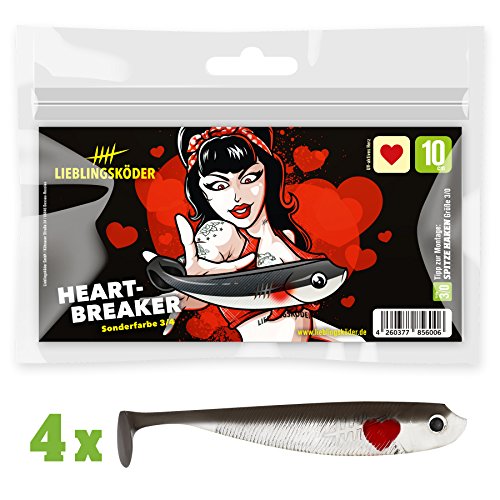 4 Lieblingsköder Gummifische zum Zanderangeln mit Gummifisch 10 cm, Farbe Lieblingsköder:Heartbreaker 4 Lieblingsköder Gummifische zum Zanderangeln mit Gummifisch 10 cm, Farbe Lieblingsköder:Heartbreaker von Lieblingsköder
