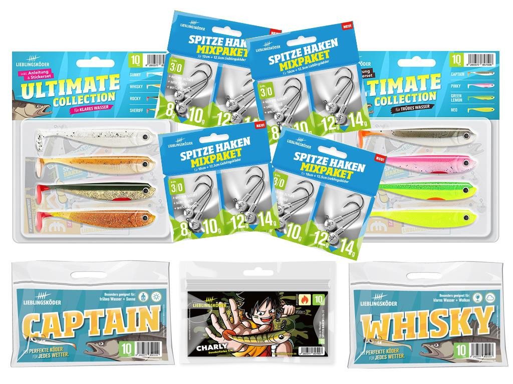 Lieblingsköder Kunstköder Lieblingsköder 10 cm - Zander - großes Starter-Set, (Actionpack-Set 12,5 cm, Einsteiger-Set), Einfache Köderführung von Lieblingsköder