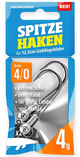Lieblingsköder Spitze Haken Gr. 4/0 Jigköpfe - 2 Jighaken, Gewicht:4g Lieblingsköder Spitze Haken Gr. 4/0 Jigköpfe - 2 Jighaken, Gewicht:4g von Lieblingsköder