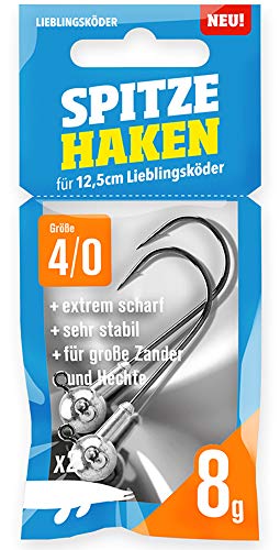 Lieblingsköder Spitze Haken Gr. 4/0 Jigköpfe - 2 Jighaken, Gewicht:8g Lieblingsköder Spitze Haken Gr. 4/0 Jigköpfe - 2 Jighaken, Gewicht:8g von Lieblingsköder