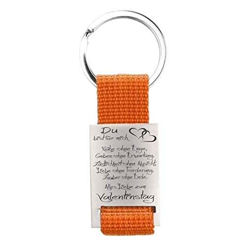 Lieblingsmensch Schlüsselanhänger Modell: Du bist für mich/Valentinstag - Orange von Lieblingsmensch