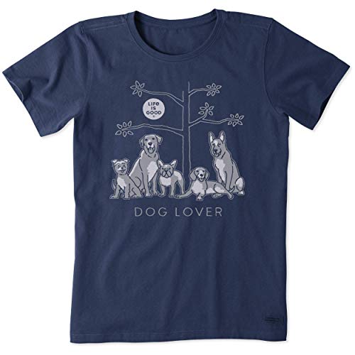 Life Is Good Damen-T-Shirt mit Rundhalsausschnitt, Baumwolle, mit Baum, kurzärmelig, tiefdunkelblau, Groß Life Is Good Damen-T-Shirt mit Rundhalsausschnitt, Baumwolle, mit Baum, kurzärmelig, tiefdunkelblau, Groß von Life Is Good