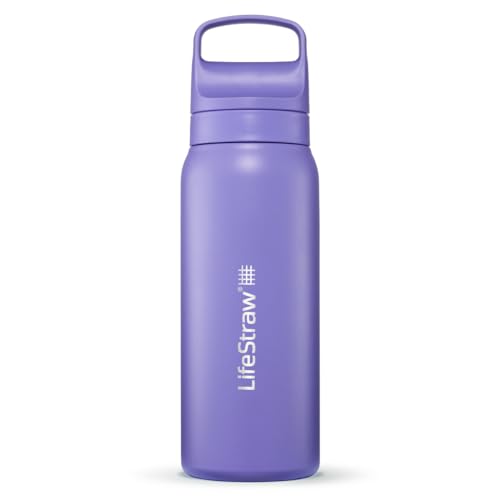 LifeStraw Go Series Isolierte Edelstahl-Wasserfilterflasche für Reisen und den täglichen Gebrauch, 680 ml, Distelviolett LifeStraw Go Series Isolierte Edelstahl-Wasserfilterflasche für Reisen und den täglichen Gebrauch, 680 ml, Distelviolett von LifeStraw