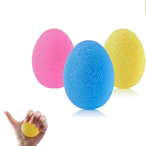 Eiförmige Griffbälle,Lifesport 3 Stück Handtrainer Silikon Hand Training Egg Press Ball 3 verschiedene Widerstandsstufen für Entwicklung der Hand Unterarmmuskulatur Unterarm Finger Handmuskel von Lifesport