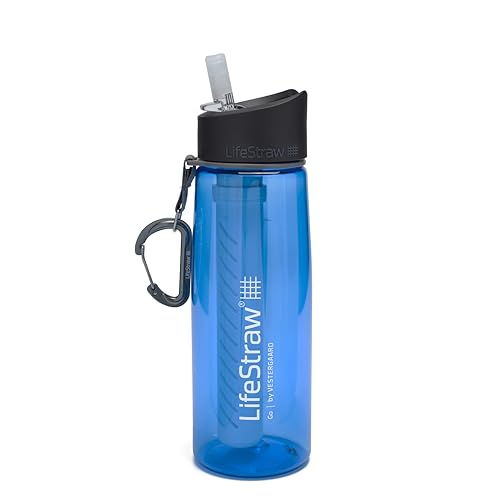 LifeStraw Go 2 Nachfüllbare Wasserflasche mit Eingebautem (2-Stufig) Blue Filter, 22 oz. , Blau, M von LifeStraw