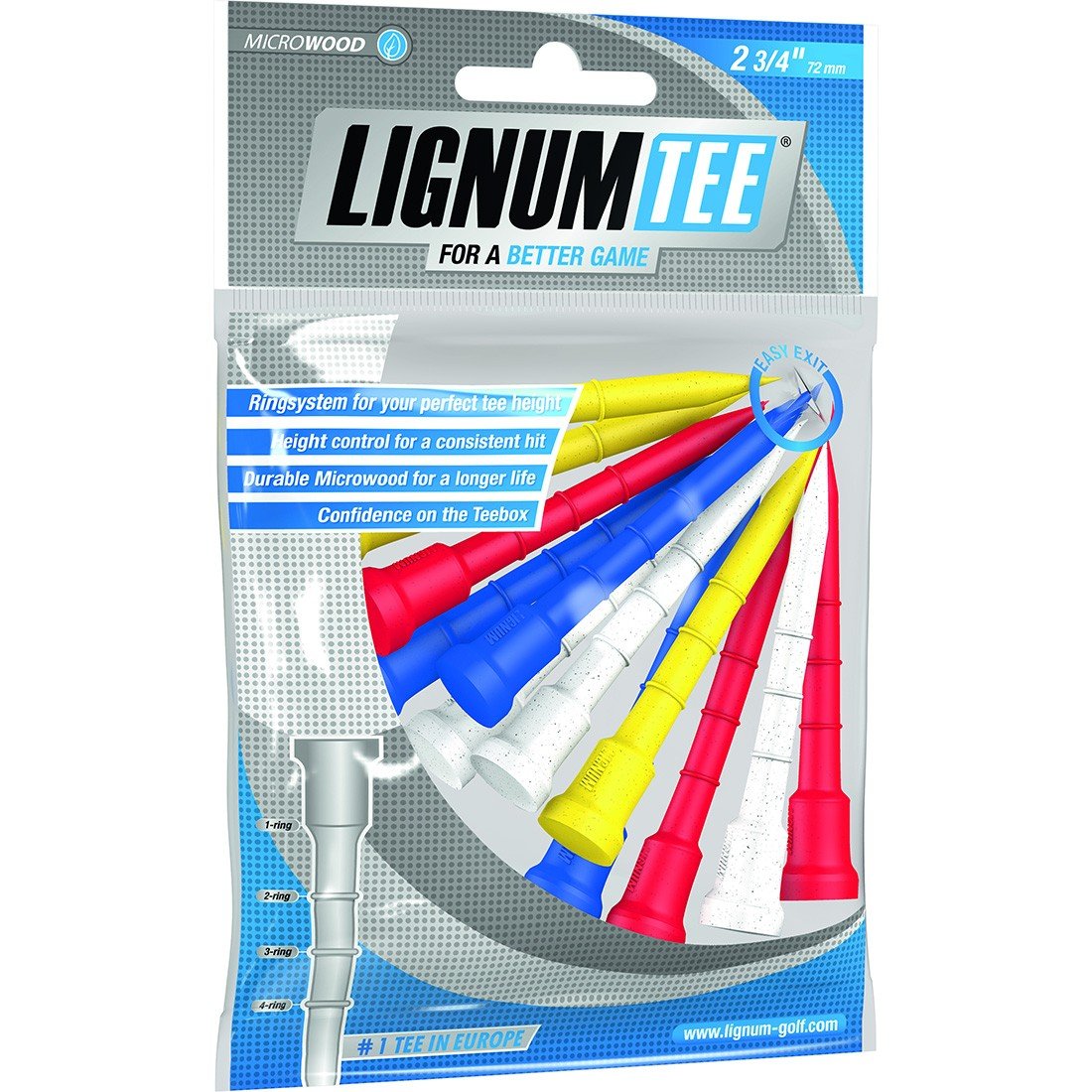Lignum Tees 72mm 12Stk. farbig Lignum Tees 72mm 12Stk. farbig von Ekomi