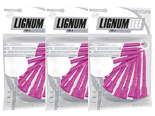 Lignumtee 72mm 3 Packungen (36 Stück) Farbe: Pink von LIGNUM
