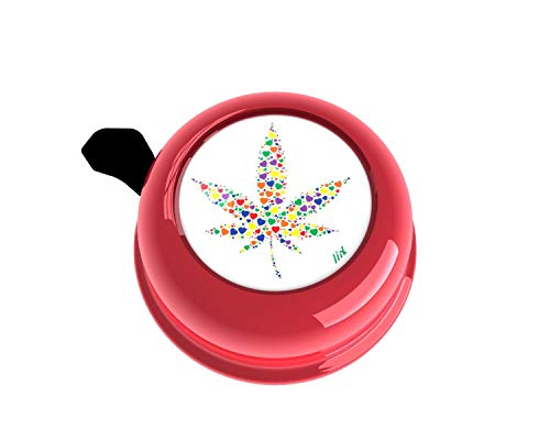 Liix Colour Bell Legal Hearts Hanfblatt Design Herz Fahrradklingel für Kinder und Erwachsene (Rot) von Liix