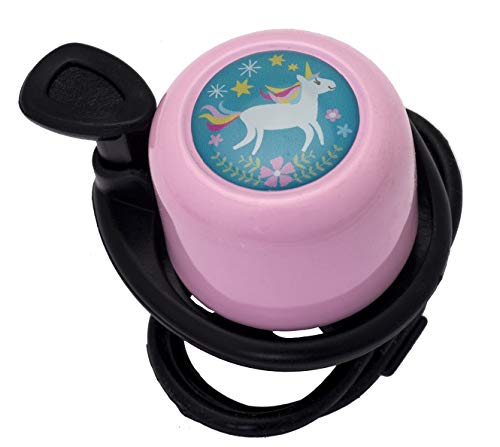 Liix Fahrradklingel Colour Bell Scooter Bell Happy Unicorn Einhorn Motiv für Kinder und Erwachsene für alle gängigen Lenkertypen (Scooter Bell, Rosa) von Liix