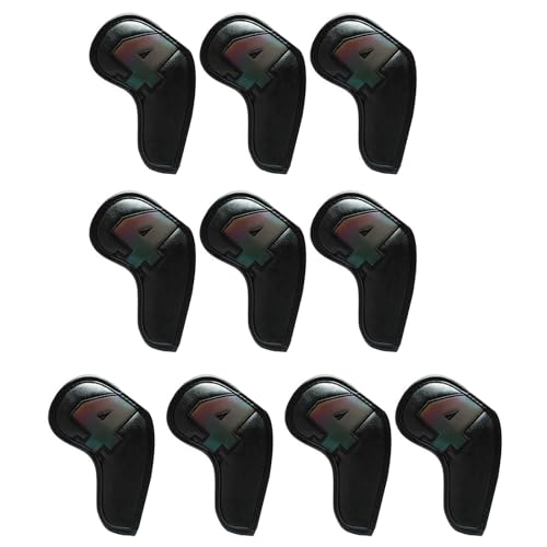 Lily Brown 10 Stück Imprägnierte Headcover Golfschläger Eisen Club Head Covers PU Leder Golfschläger Head Covers Rod Head Schutzhüllen Dauerhafte von Lily Brown