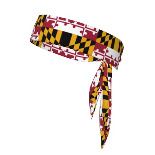 Maryland Staatsflagge, verstellbares Haarband, Unisex, zum Binden von Laufen, Tennis, Karate, Sport und Workout von Limpac