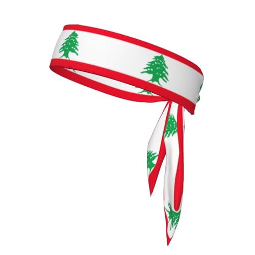 Stirnband mit Libanon-Flagge, Sport-Stirnband, verstellbares elastisches Sportband, für Laufen, Tennis, Training Stirnband mit Libanon-Flagge, Sport-Stirnband, verstellbares elastisches Sportband, für Laufen, Tennis, Training von Limpac