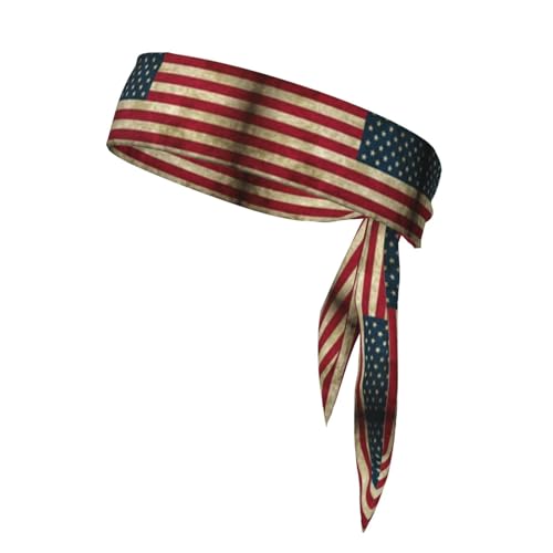 Unisex-Stirnband mit amerikanischer Flagge, verstellbar, für Laufen, Tennis, Karate, Sport und Workout von Limpac