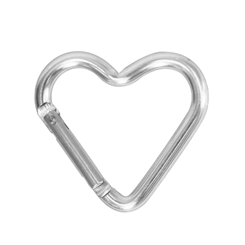 Karabinerhaken in Herzform, Aluminiumlegierung, Schlüsselanhänger, Federkarabiner, Camping-Rucksack-Clips, robuster Karabiner, Aluminium, herzförmiger Karabiner, Outdoor, Camping, Wandern, Reisen von Limtula