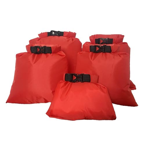 Limtula 5 wasserdichte Trockensäcke mit Roll-Top, für Reisen, Boote, einfach zu verwenden, rot von Limtula